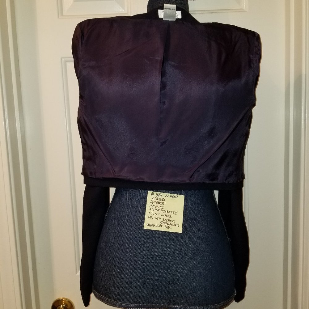 🔻REDUCED❣ ✅501 NWoT Preview Collection Navy Blue Lined Bolero - Picture 7 of 9